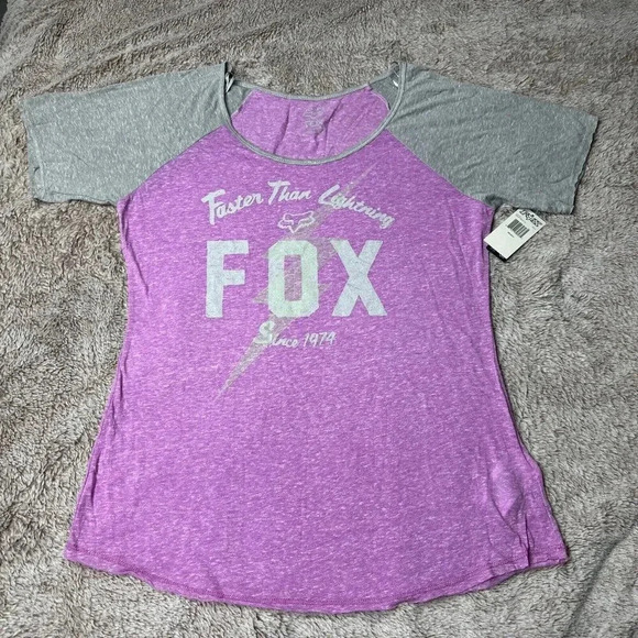 Fox Racing Women’s Resolve Raglan Tee Short Sleeve T-Shirt Lilac New - Picture 8 of 16
